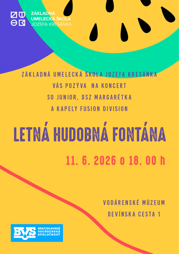 Pozývame Vás na koncert Letná hudobná fontána do Vodárenského múzea