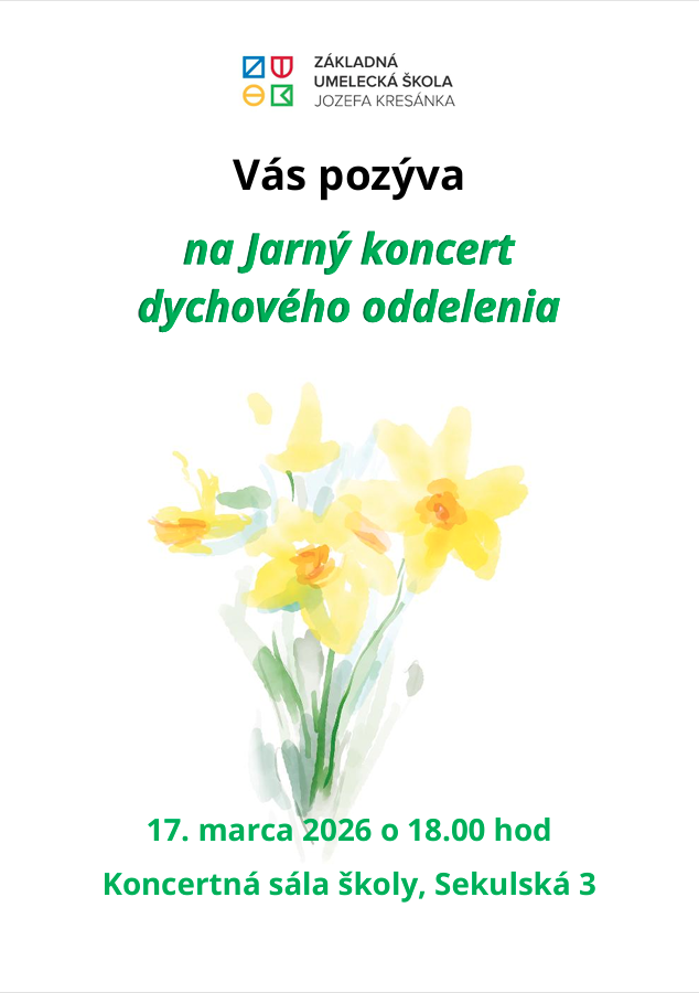 Pozývame Vás na Jarný koncert dychového oddelenia