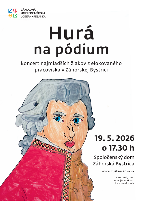 Pozývame Vás na koncert Hurá na pódium I, 19.5.2026 v Spoločenskom dome v Záhorskej Bystrici