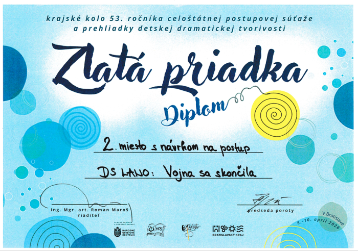 DS Lano bol úspešný na súťaži Zlatá priadka