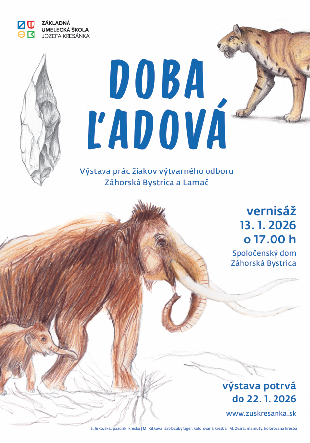 Vernisáž výstavy Doba ľadová v Spoločenskom dome v Záhorskej Bystrici 13. januára 2026
